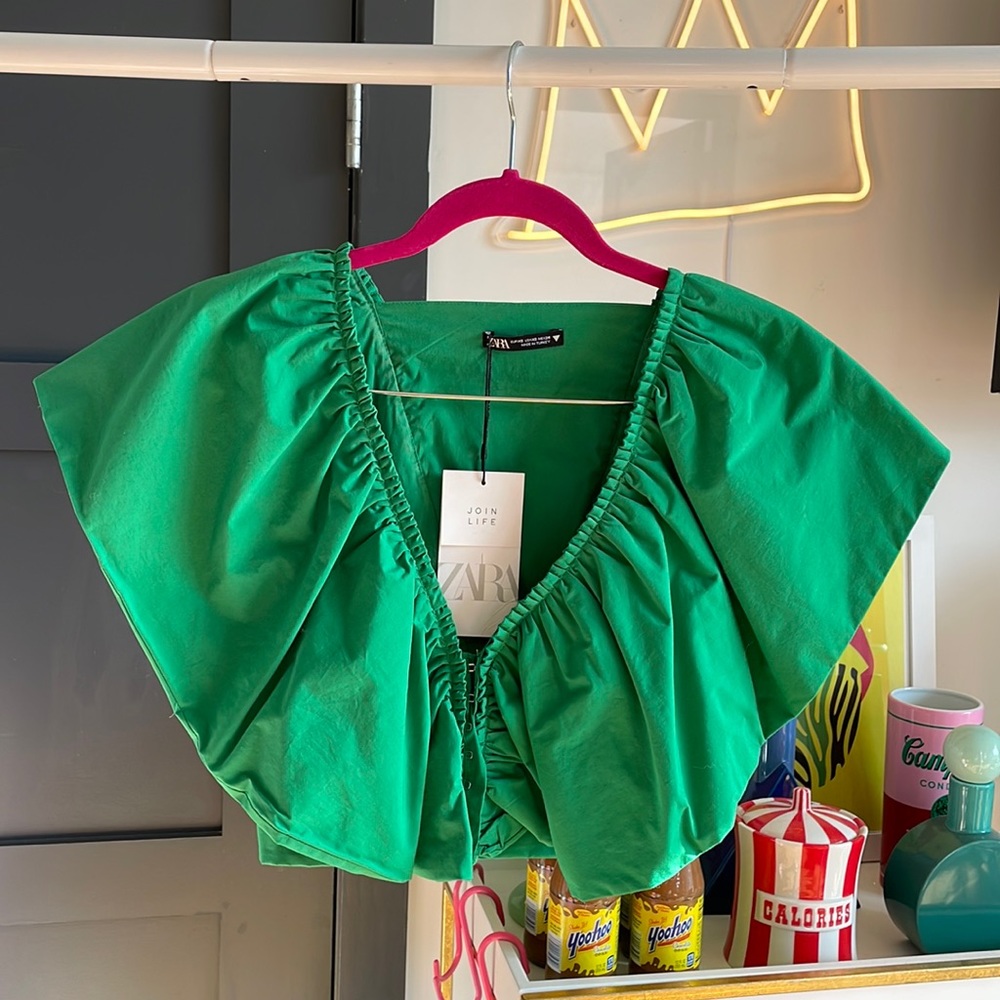 Zara join life crop top Kelly green